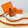 Hermes Constance Slim Wallet Orange Epsom Leather Silver H082075 - Default Title - View 2