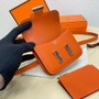 Hermes Constance Slim Wallet Orange Epsom Leather Silver H082075 - Default Title - View 5