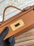 Hermès 24/24 Mini Bag Evercolor Swift Leather Brown Gold - Default Title - View 7