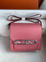 Hermès Mini Roulis Bag Pink Evercolor Silver Hardware H50305 - Default Title - View 1
