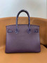 Hermès Birkin Bag Purple Crocodile Togo Gold Hardware H8604 - W25×H20×D13cm - View 2