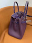 Hermès Birkin Bag Purple Crocodile Togo Gold Hardware H8604 - W25×H20×D13cm - View 6