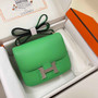 Hermes Constance Bag 19 Green Epsom Leather Silver H083914 - Default Title - View 1