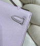 Hermes Kelly Bag 22 Light Purple Swift Leather Silver Hardware - Default Title - View 9