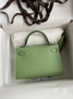 Hermès Kelly II Sellier Mini 2024 Green Goatskins Leather Silver - Default Title - View 2