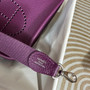 Hermes Evelyne III 17 Togo Purple Leather Bag Silver H5650 - Default Title - View 6