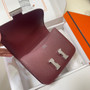 Hermes Constance Bag Wine Red Epsom Leather Silver H2533 - Default Title - View 7