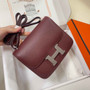 Hermes Constance Bag Wine Red Epsom Leather Silver H2533 - Default Title - View 2