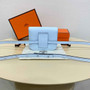 Hermes Constance Slim Wallet Light Blue Epsom Leather Silver H082077 - Default Title - View 3