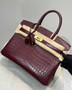 Hermès Birkin Bag 30cm Wine Red Crocodile Leather Gold Hardware H8888 - Default Title - View 5