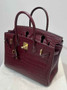 Hermès Birkin Bag 30cm Wine Red Crocodile Leather Gold Hardware H8888 - Default Title - View 3