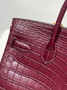 Hermès Birkin Bag 30cm Wine Red Crocodile Leather Gold Hardware H8888 - Default Title - View 7