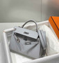 Hermes Mini Kelly II Bag 19 Light Gray Epsom Gold Hardware H86102 - Default Title - View 1