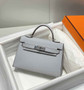 Hermes Mini Kelly II Bag 19 Light Gray Epsom Gold Hardware H86102 - Default Title - View 2