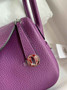 Hermes Lindy Mini Bag Purple Togo Leather Silver Hardware H8629 - Default Title - View 4