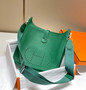 Hermès Evelyne III 29 Taurillon Clemence Shoulder Bag Green Silver - Default Title - View 1