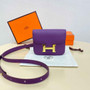 Hermes Constance Slim Wallet Dark Purple Epsom Leather Gold H082060 - Default Title - View 1