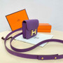 Hermes Constance Slim Wallet Dark Purple Epsom Leather Gold H082060 - Default Title - View 2