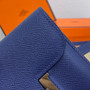 Hermes Constance Slim Wallet Navy Blue Epsom Leather Silver H082089 - Default Title - View 7
