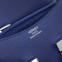 Hermes Constance Slim Wallet Navy Blue Epsom Leather Silver H082089 - Default Title - View 9