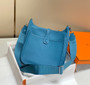 Hermès Evelyne III 29 Taurillon Clemence Shoulder Bag Blue Silver - Default Title - View 2