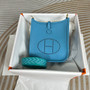 Hermes Evelyne III 17 Blue Togo Leather Bag Silver H5613 - Default Title - View 1