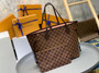 Louis Vuitton Neverfull MM Bag N41603 Damier Ebene Canvas Pink - Default Title - View 2