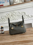 Hermes Lindy Mini Bag Togo Leather Gold Gray H68611 - Default Title - View 1