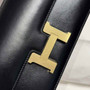 Hermes Constance Box Leather bag 24cm Black Gold H082681 - Default Title - View 4