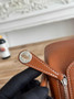 Hermes Lindy Mini Bag Togo Leather Brown Silver H68601 - Default Title - View 7