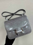 Hermes Constance Crocodile Leather Gray Silver H282262 - 19cm - View 1