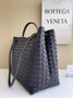 Bottega Veneta Large Andiamo Bag 766019 Black Lambskin Intrecciato Silver