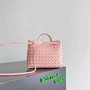 Bottega Veneta Small Andiamo Bag in 743568 Lambskin light pink