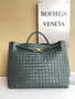 Bottega Veneta Large Andiamo Bag 766019 Dark Green Lambskin bonded Intrecciato