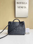 Bottega Veneta Small Andiamo Bag 743568 Lambskin Navy Blue Silver
