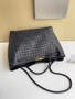 Bottega Veneta Large Andiamo Bag 766019 Black Lambskin bonded Intrecciato
