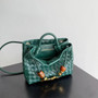 Bottega Veneta Small Andiamo Bag in 743568 Lambskin dark green