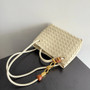 Bottega Veneta Small Andiamo Bag in 743568 Lambskin Beige