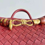 Bottega Veneta Small Andiamo Bag in 743568 Lambskin Wine Red