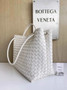 Bottega Veneta Large Andiamo Bag 766019 White Lambskin Intrecciato