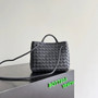 Bottega Veneta Small Andiamo Bag in 743568 Lambskin Navy gold