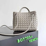 Bottega Veneta Small Andiamo Bag 743568 Suede Light Gray