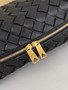 Bottega Veneta Small Loop Camera Cross-Body Bag 680255 Lambskin Black