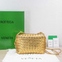 Bottega Veneta Small Loop Camera Bag 723548 Gold Intrecciato leather