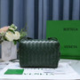 Bottega Veneta Small Loop Camera Bag 723548 Dark Green Intrecciato leather