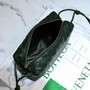 Bottega Veneta Small Loop Camera Bag 723548 Dark Green Intrecciato leather