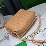 Bottega Veneta Small Loop Camera Bag 723548 Apricot Intrecciato leather