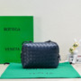 Bottega Veneta Small Loop Camera Bag 723548 Navy Blue Intrecciato leather