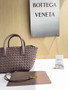 Bottega Veneta Mini Cabat 709464 coffee Intreccio lambskin leather