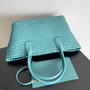 Bottega Veneta Medium Cabat Bag 608810 Blue Green lambskin leather